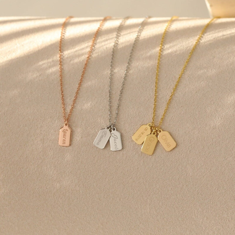 Dainty Dog Tag Necklace - CG3741S,CG3742S,CG3743S,CG3744S,CG3745S,CG3746S,CG3747S,CG3748S,CG3749S,CG3750S,CG3751S,CG3752S
