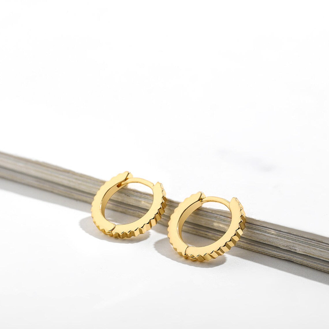 Ribbed Huggie Earrings