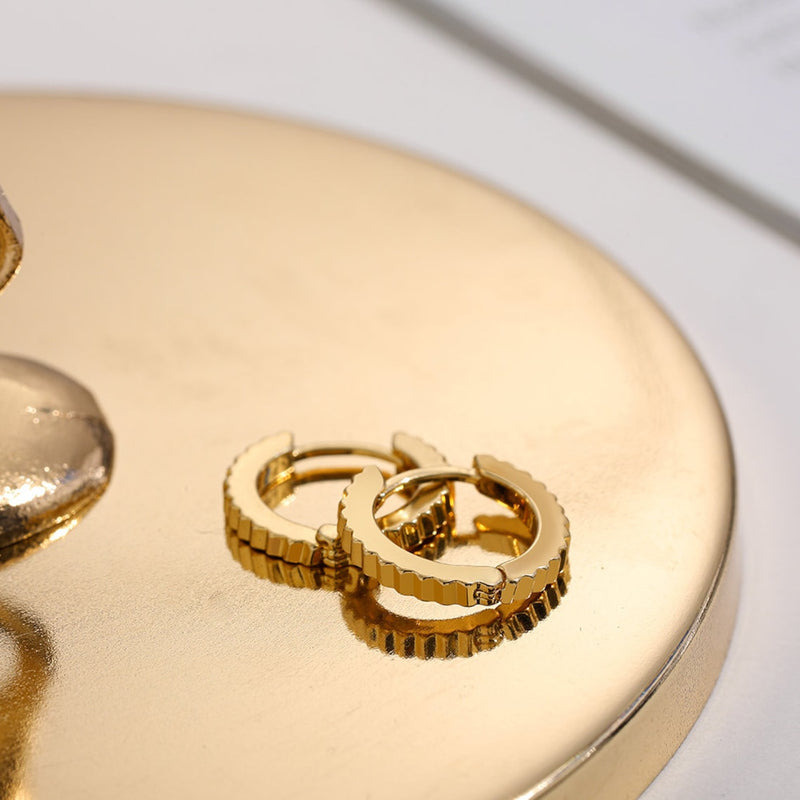 Ribbed Huggie Earrings - CG2915S,CG2916S