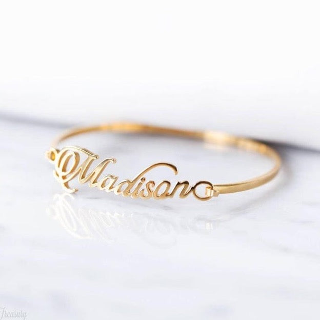 Custom Name Bangle Bracelet