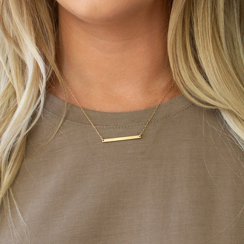 Thin Bar Pendant Necklace