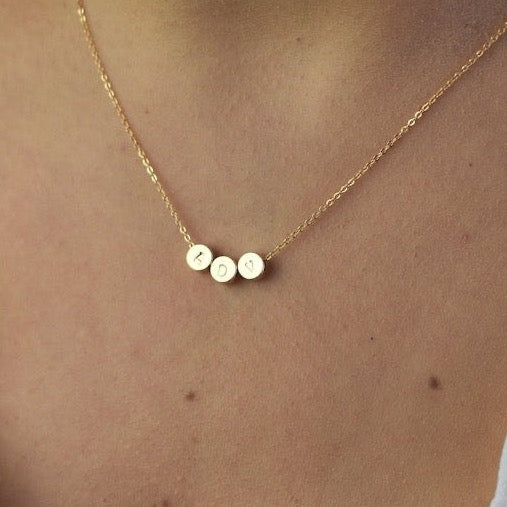 Tiny Circle Initial Necklace