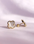 Mother of Pearl Clover Earrings