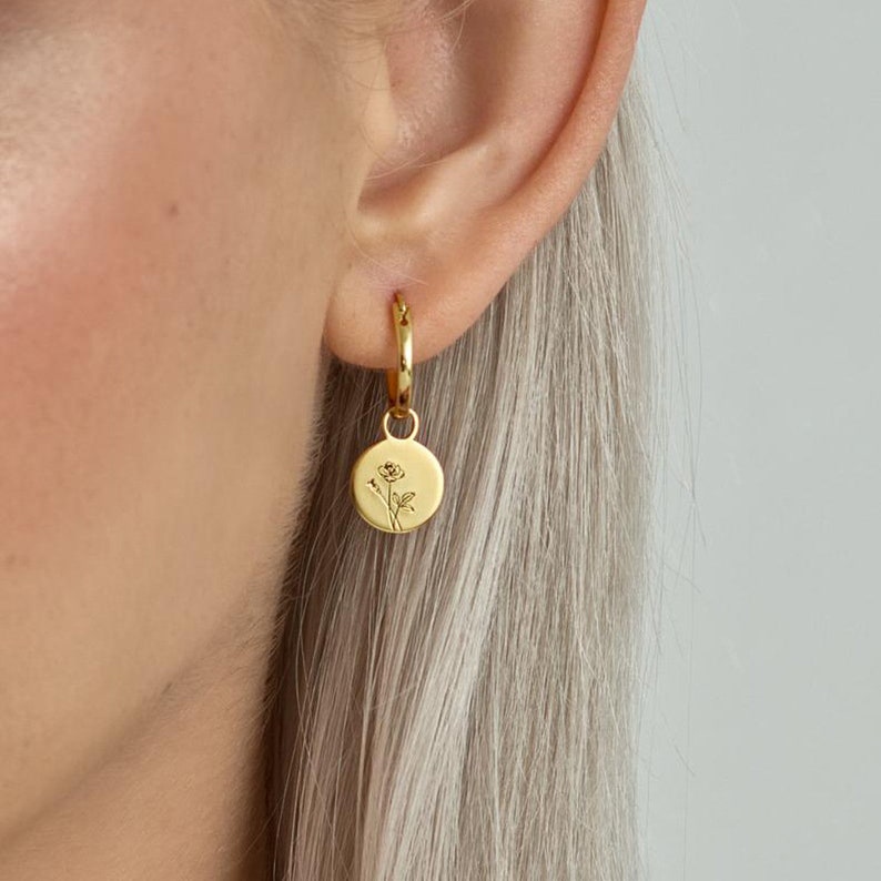 Dainty Birth Flower Earrings