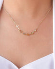 Cross with Birthstone Necklace