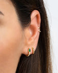 Emerald Huggie Earrings