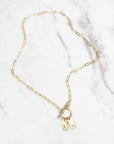 Paperclip Chain Necklace with Initial Tags