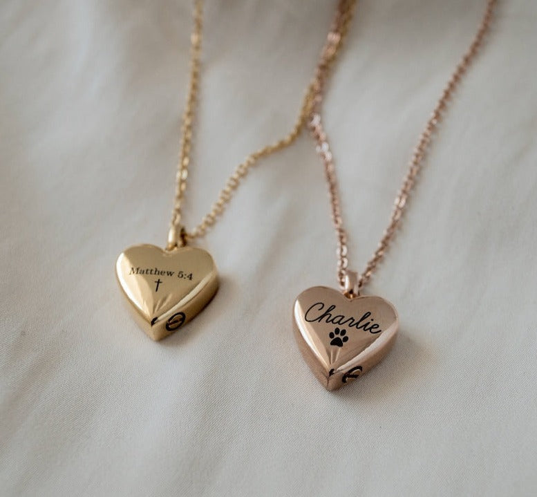 Custom Heart Urn Necklace - CG1624S,CG1626S