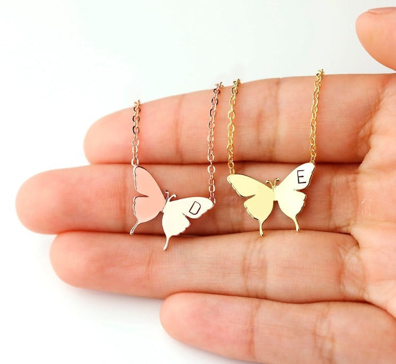 Initial Butterfly Necklace