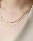 Dainty Herringbone Chain Necklace Set