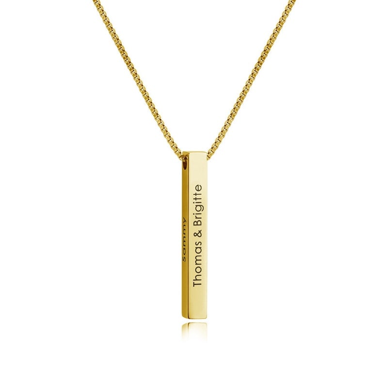 Personalized 3D Bar Necklace - CG1260S,CG1262S,CG1264S