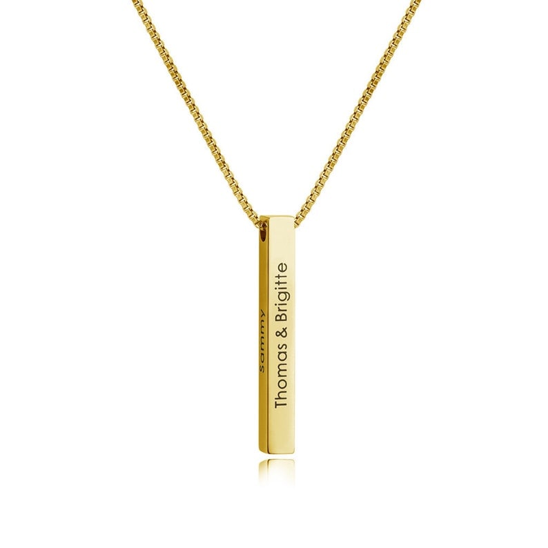 Personalized 3D Bar Necklace