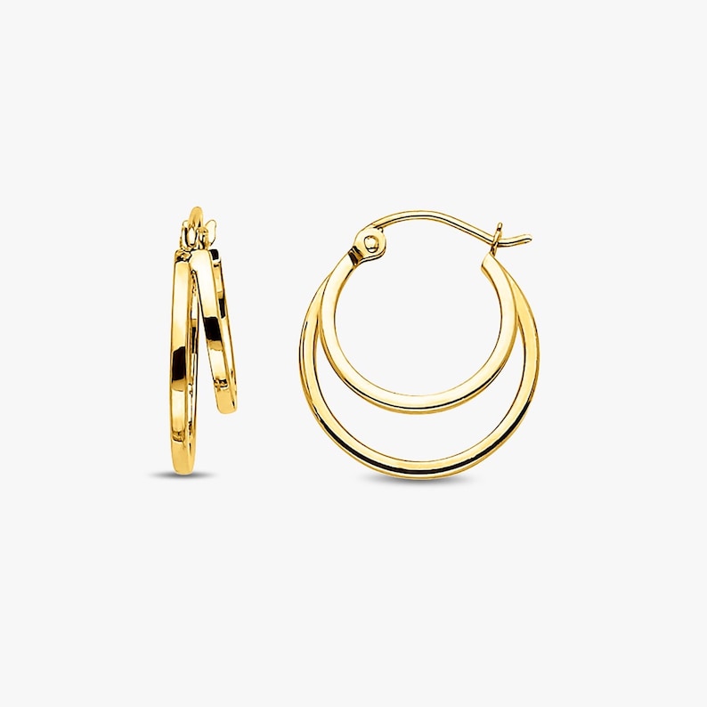 Double Gold Hoop Earrings - CG2876S
