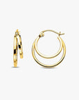 Double Gold Hoop Earrings