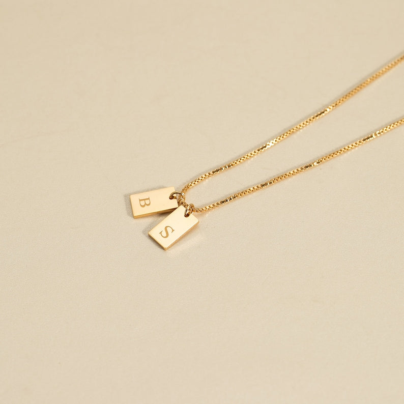 Initial Tag Necklace - CG1368S,CG1369S,CG1370S,CG1371S,CG1372S,CG1378S,CG1379S,CG1380S,CG1381S,CG1382S