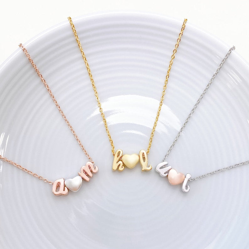 Tiny and Dainty Lowercase Initial Necklace