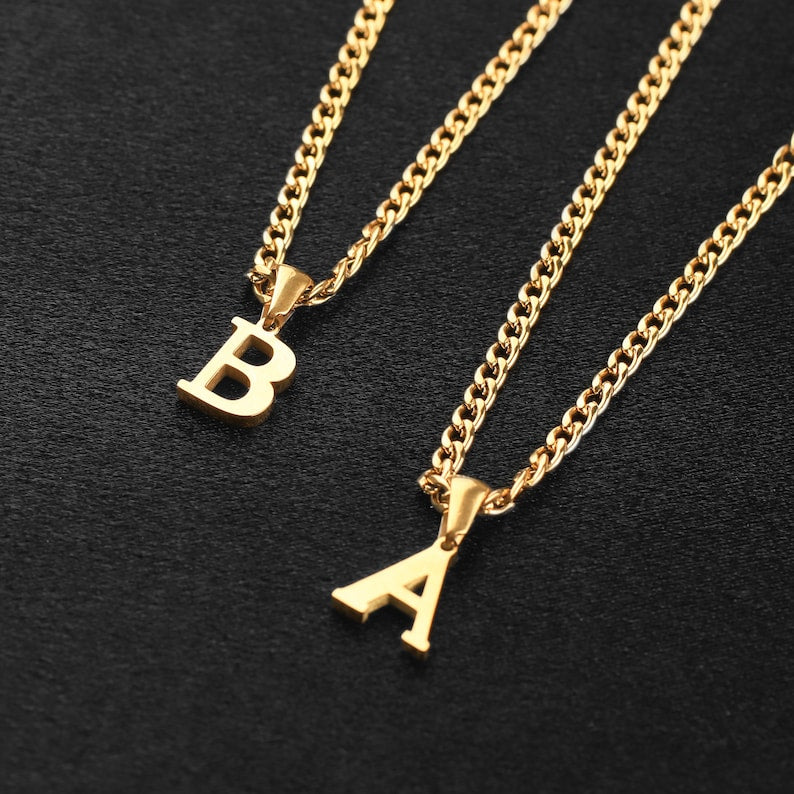 Men Custom Initial Cuban Personalized Necklace