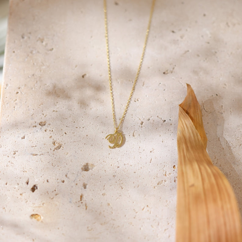 Dainty Initial Script Necklace - CG2774S,CG2775S,CG2776S