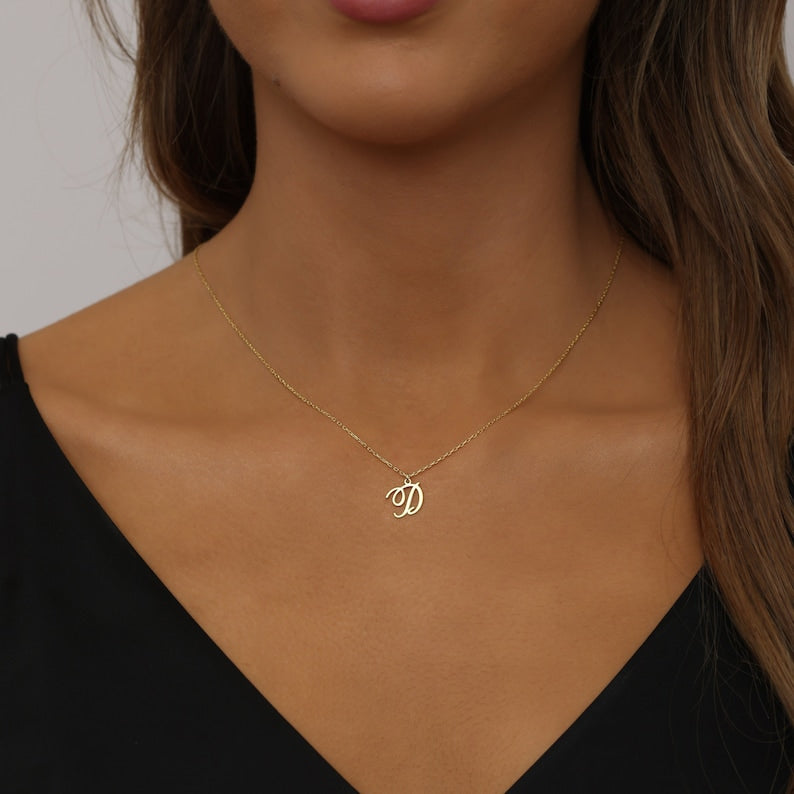 Dainty Initial Script Necklace - CG2774S,CG2775S,CG2776S