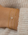 Dainty Diamond Flower Bracelet