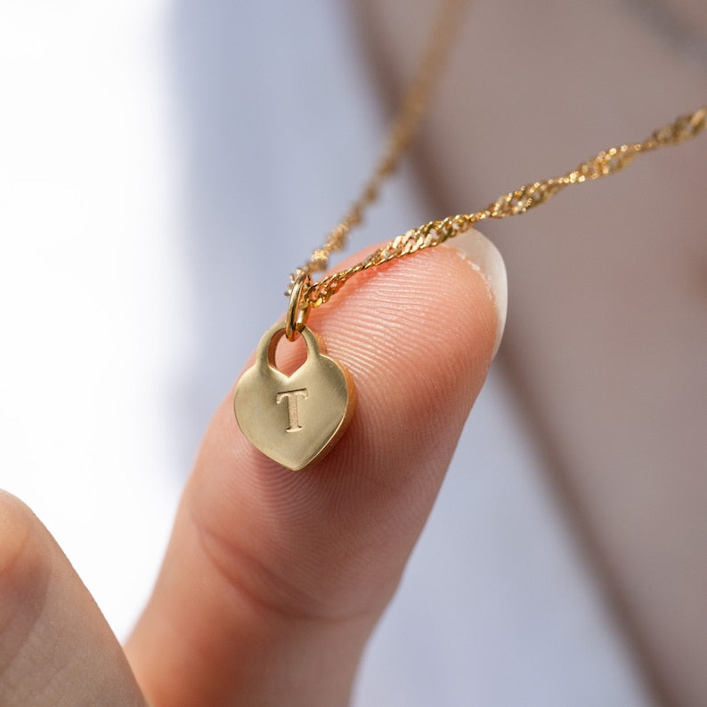 Initial Heart Lock Necklace - CG2945S,CG2946S,CG2947S