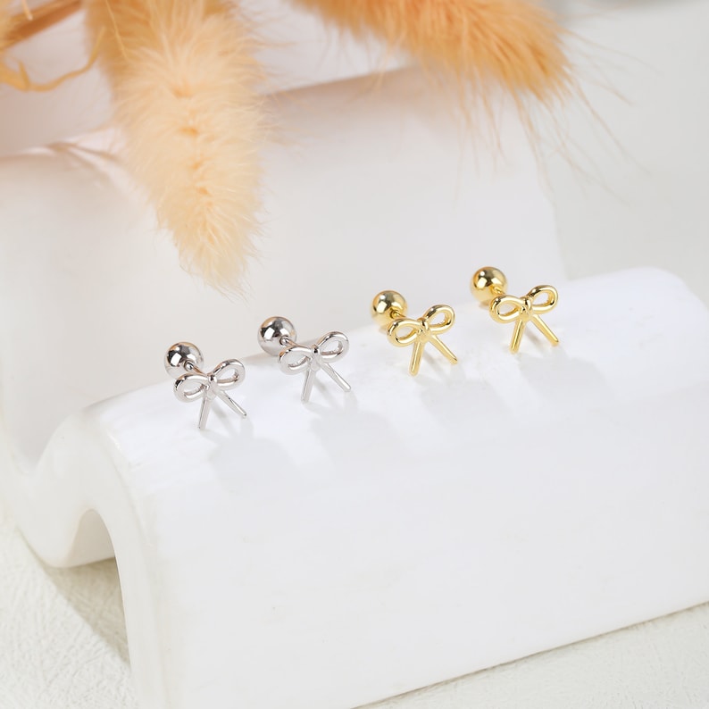 Dainty Bow Tie Earrings - CG3043S,CG3044S