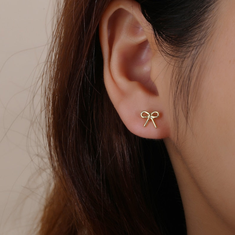 Dainty Bow Tie Earrings - CG3043S,CG3044S