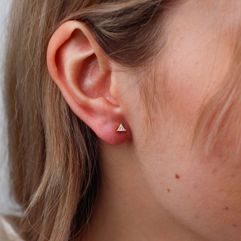 Tiny Triangle Stud Earrings