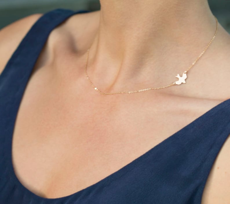 Soaring Dove Sideways Necklace