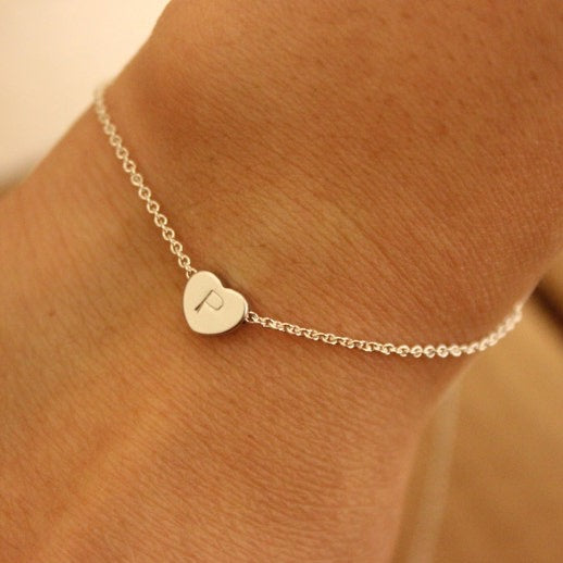 Tiny Heart Initial Bracelet - CG2044S,CG2045S,CG2046S,CG2047S,CG2048S,CG2049S,CG2050S,CG2051S,CG2052S,CG2053S,CG4480S,CG4481S,CG4482S,CG4483S,CG4484S