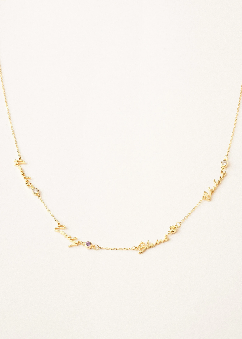 Multiple Name and Birthstone Necklace - CG3976S,CG3977S,CG3978S,CG3979S,CG3980S,CG3981S,CG3982S,CG3983S,CG3984S,CG3985S,CG3986S,CG3987S