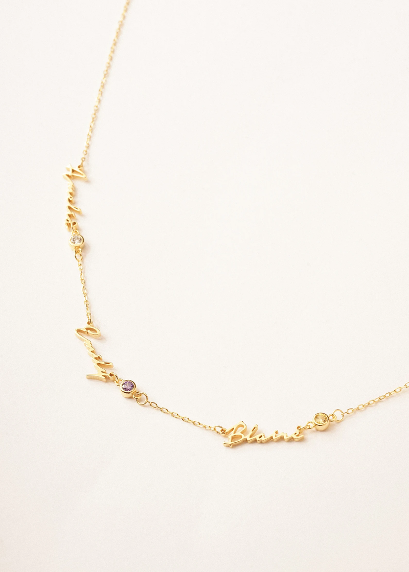 Multiple Name and Birthstone Necklace - CG3976S,CG3977S,CG3978S,CG3979S,CG3980S,CG3981S,CG3982S,CG3983S,CG3984S,CG3985S,CG3986S,CG3987S