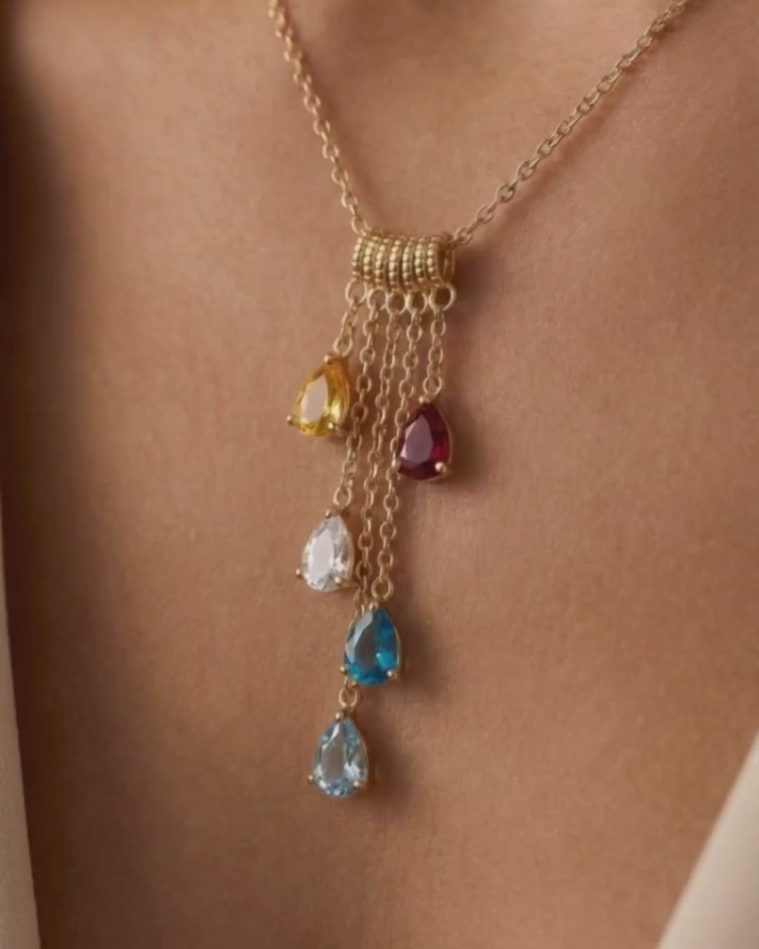 Cascading Birthstone Necklace