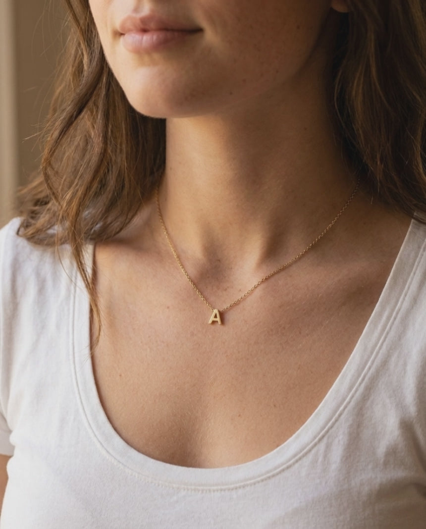 Minimalist Single Letter Necklace