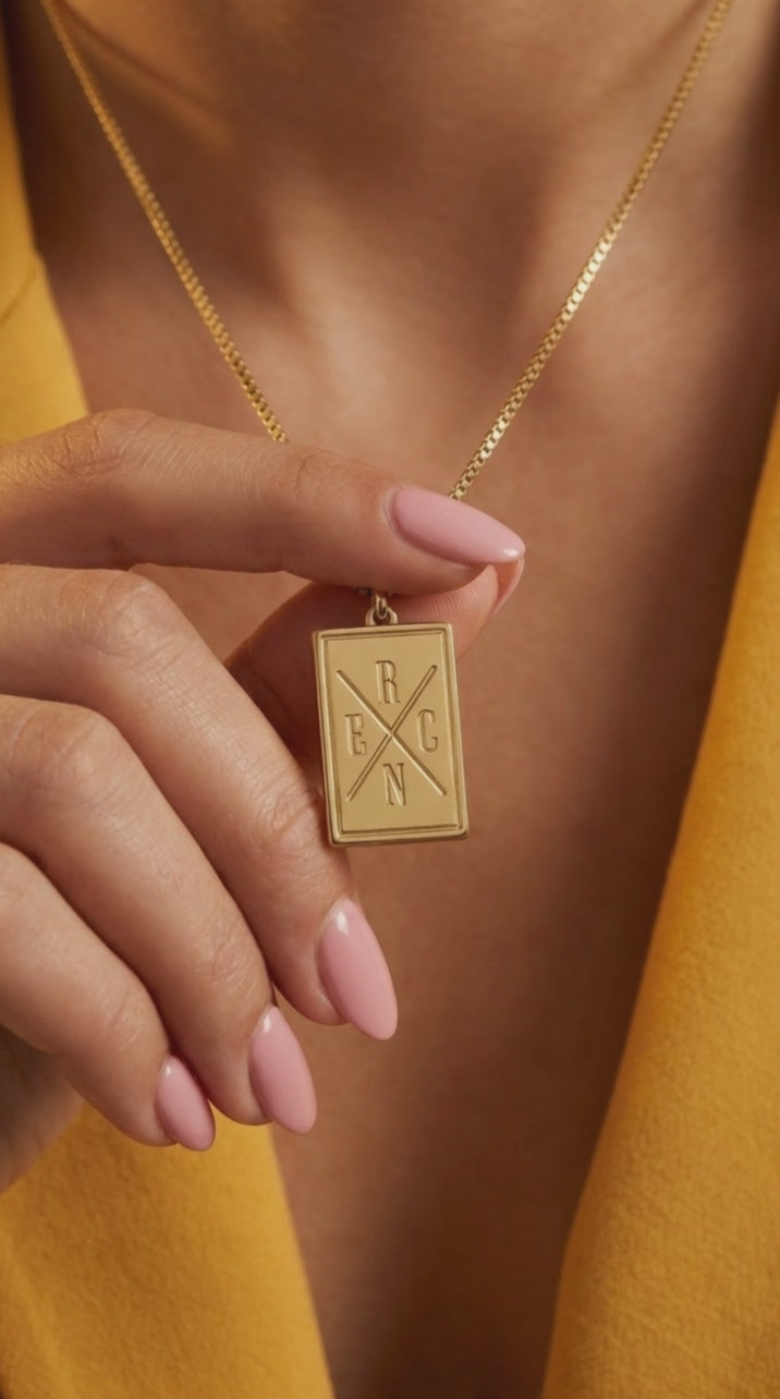 Initial Plaque Necklace
