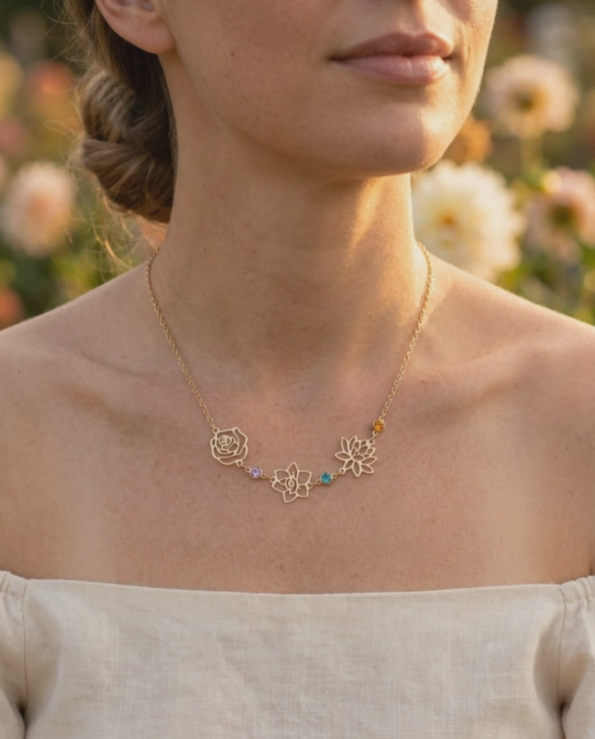 Garden Bloom Birthstone Necklace