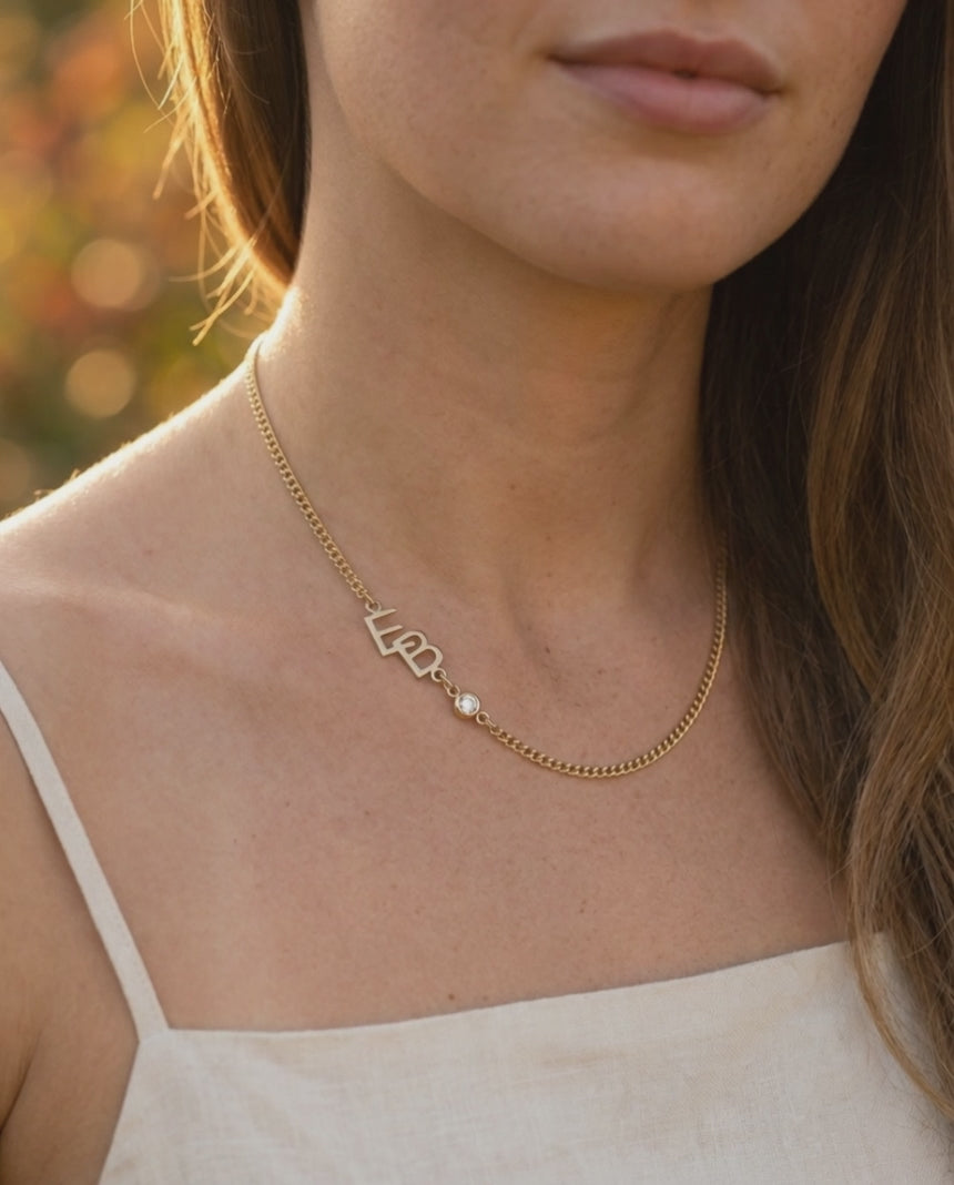 Connected Initials Necklace