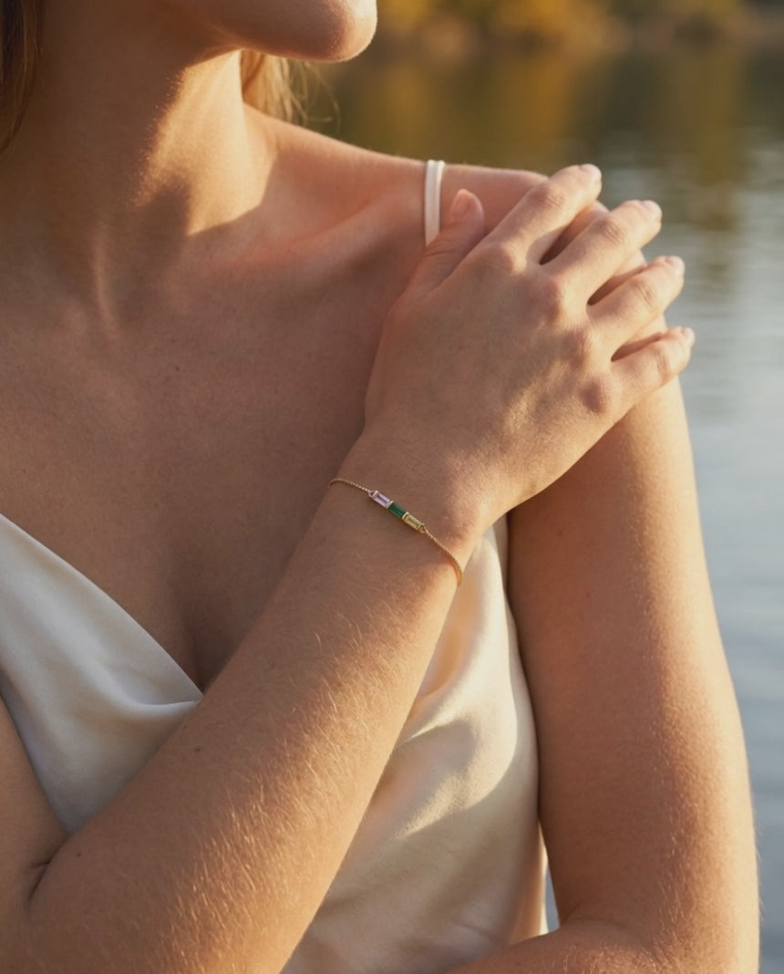 Baguette Birthstone Bracelet