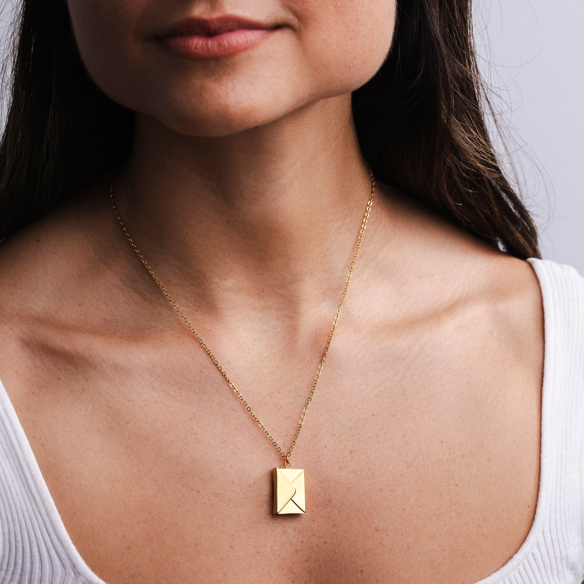 Personalized Envelope Letter Necklace with Real Rose Box - CG4349S