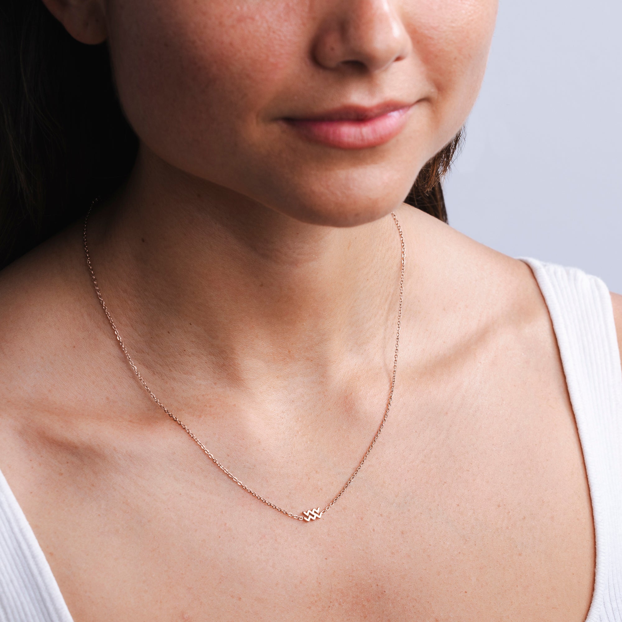 Personalized Dainty Initial Necklace with Zodiac Sign Symbol - CG0724S,CG0725S,CG0726S,CG0727S,CG0728S,CG0729S,CG0730S,CG0731S,CG0732S,CG0733S,CG0734S,CG0735S,CG0736S,CG0737S,CG0738S