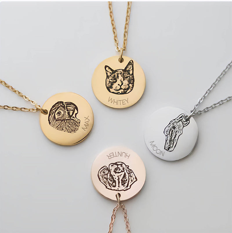 Personalized Pet Portrait Charm Necklace - CG0389S,CG0390S,CG0391S