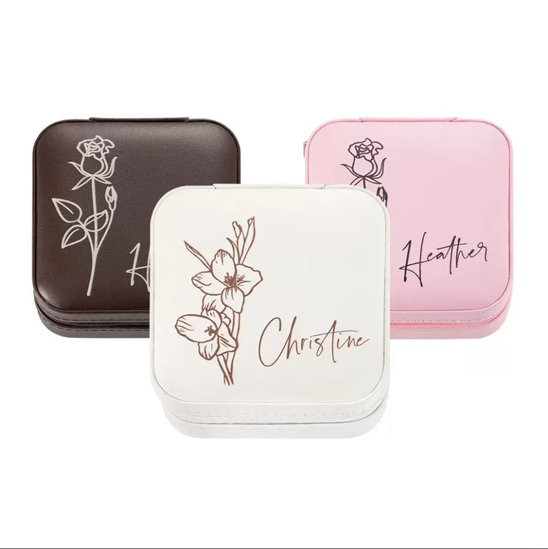 Custom Name Birth Flower Jewelry Box - CG3771S,CG3772S,CG3773S