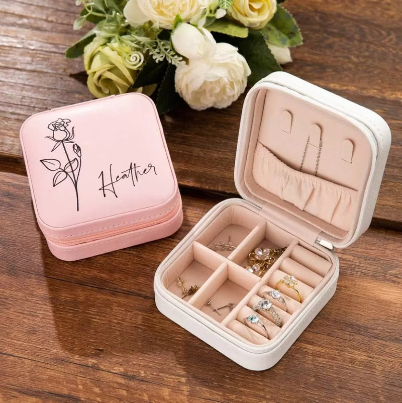 Custom Name Birth Flower Jewelry Box - CG3771S,CG3772S,CG3773S