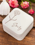 Custom Name Birth Flower Jewelry Box