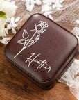 Custom Name Birth Flower Jewelry Box