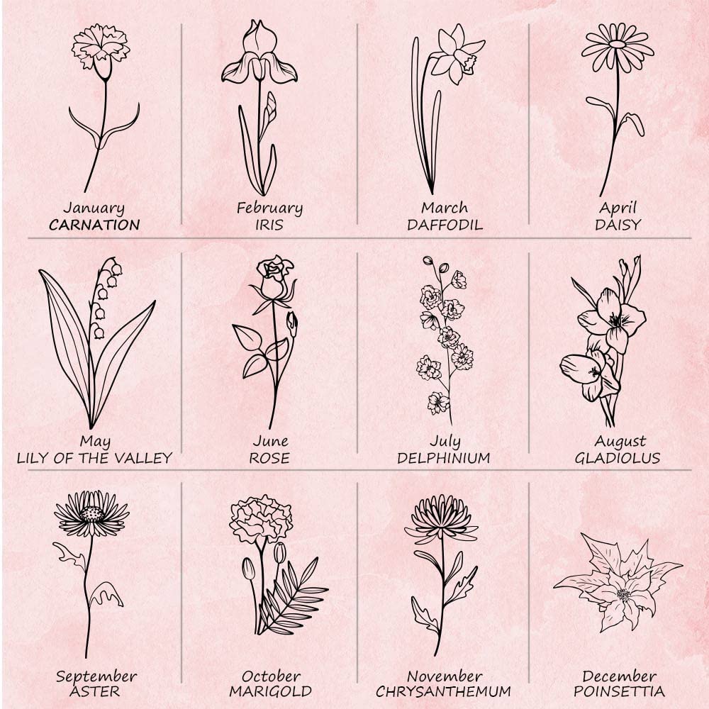 Custom Name Birth Flower Jewelry Box - CG3771S,CG3772S,CG3773S