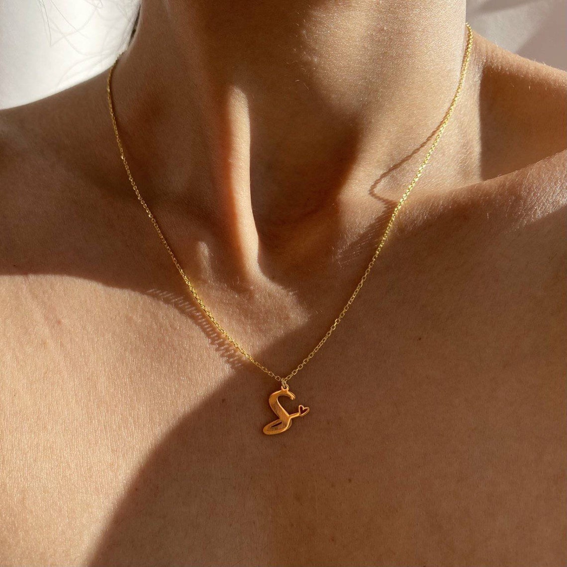 Custom Heart Initial Necklace - CG1080S