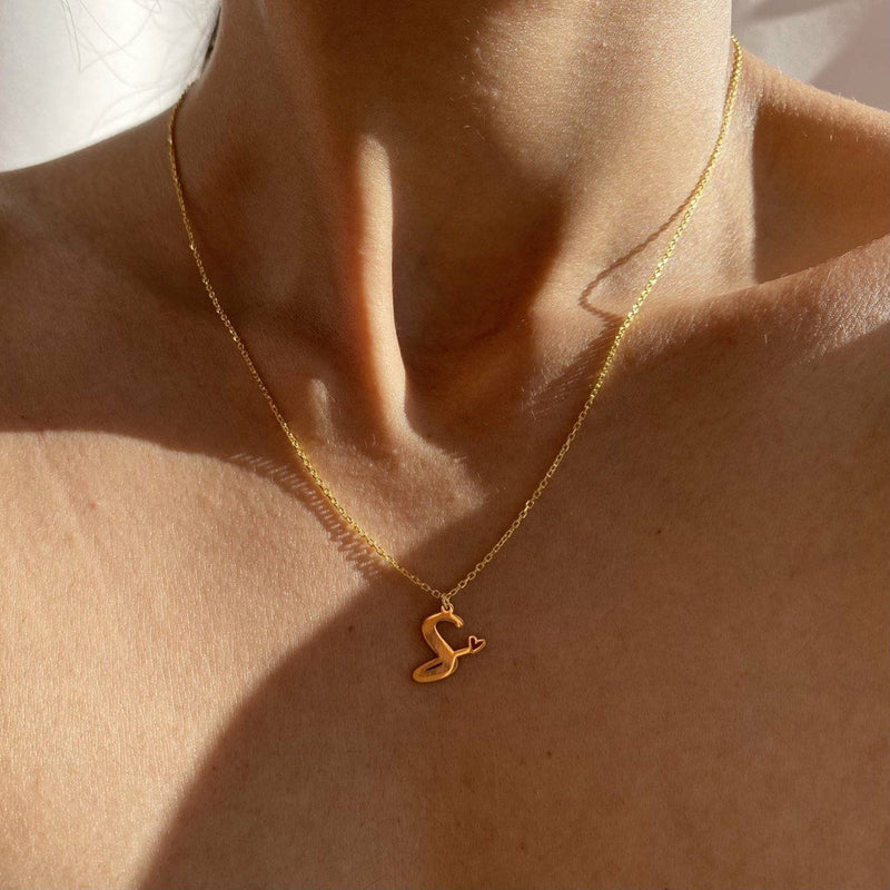 Custom Heart Initial Necklace - CG1080S