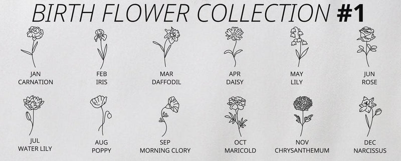Personalized Name Necklace with Birth Flower
