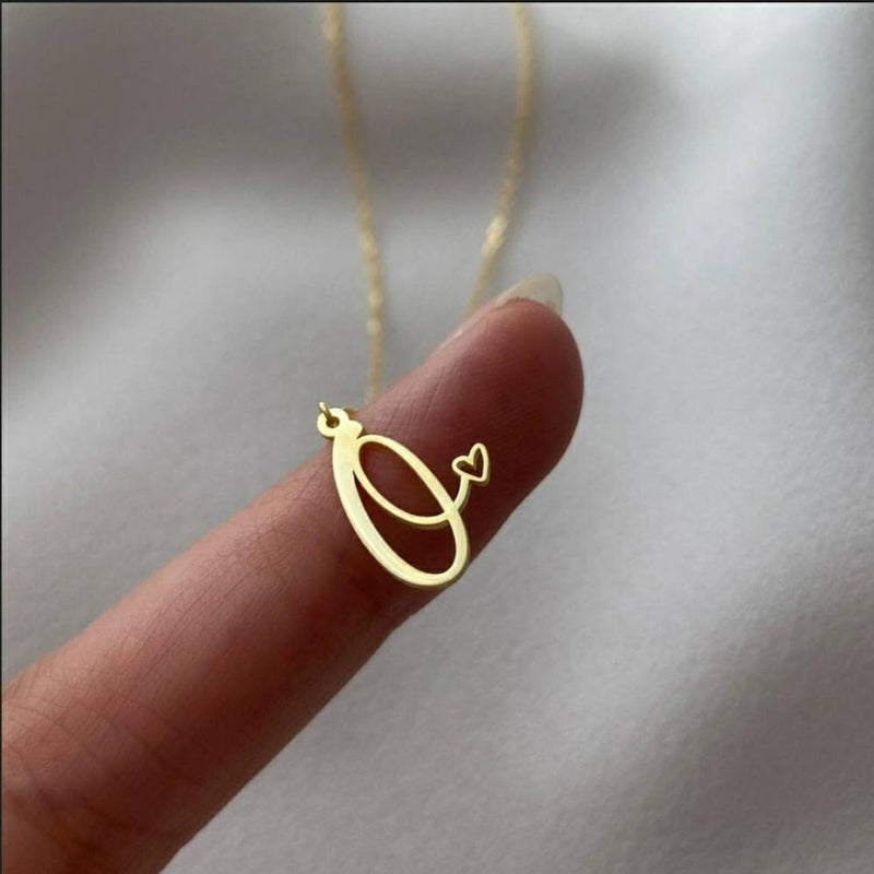 Custom Heart Initial Necklace - CG1080S